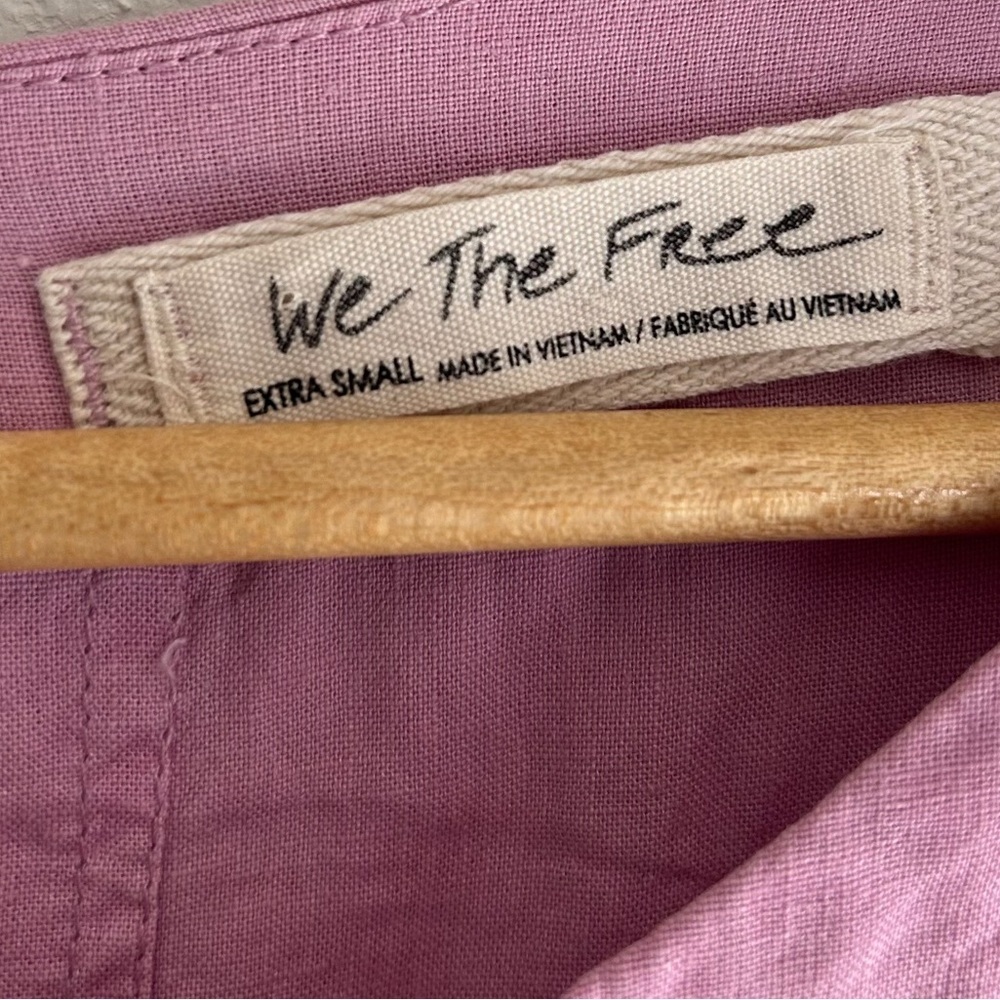 We The Free Moon City Top Oversized Linen Blend Tee in Lilac (XS) - Picture 4 of 7